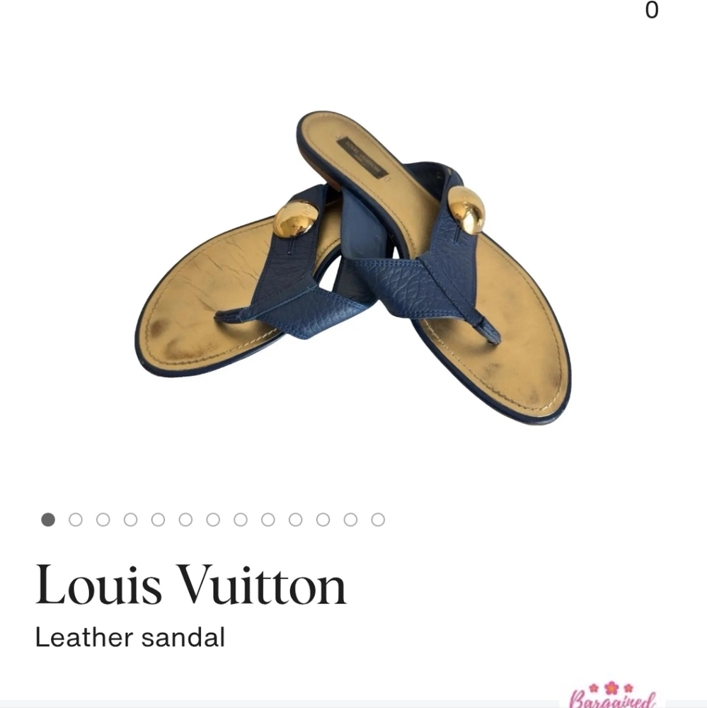 Louis Vuitton Blue and Gold Sandals
